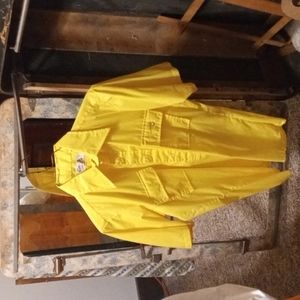 Vintage 60 70 s shirt. 1/2 button. Yellow. The Bum Shirt. Small. Manhattan
